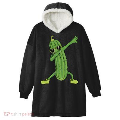 Dabbing Pickle Dancing Cucumber Lover Funny Funny Gift Hooded Wearable Blanket