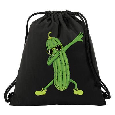 Dabbing Pickle Dancing Cucumber Lover Funny Funny Gift Drawstring Bag