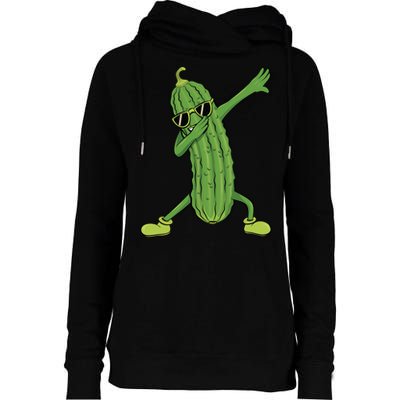 Dabbing Pickle Dancing Cucumber Lover Funny Funny Gift Womens Funnel Neck Pullover Hood