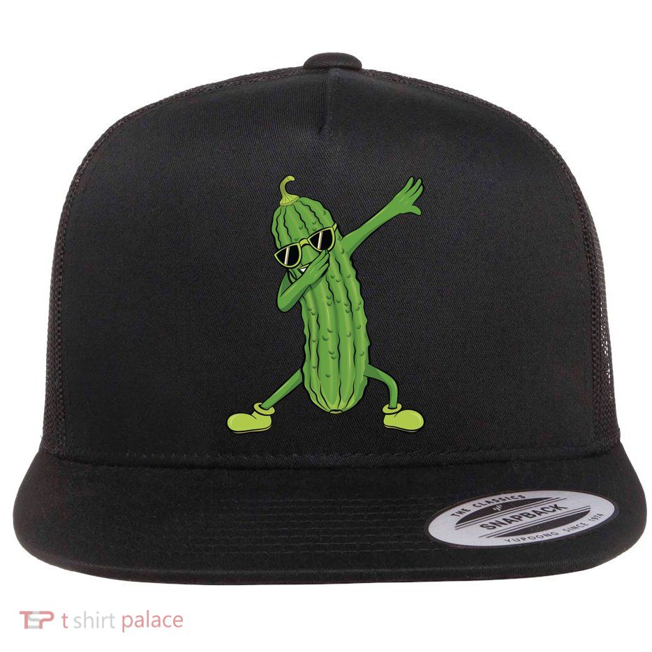 Dabbing Pickle Dancing Cucumber Lover Funny Funny Gift Flatbill Hat