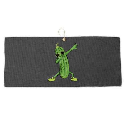 Dabbing Pickle Dancing Cucumber Lover Funny Funny Gift Large Microfiber Waffle Golf Towel