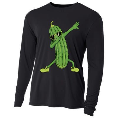 Dabbing Pickle Dancing Cucumber Lover Funny Funny Gift Cooling Performance Long Sleeve Crew