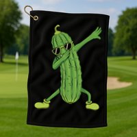 Dabbing Pickle Dancing Cucumber Lover Funny Funny Gift Golf Towel