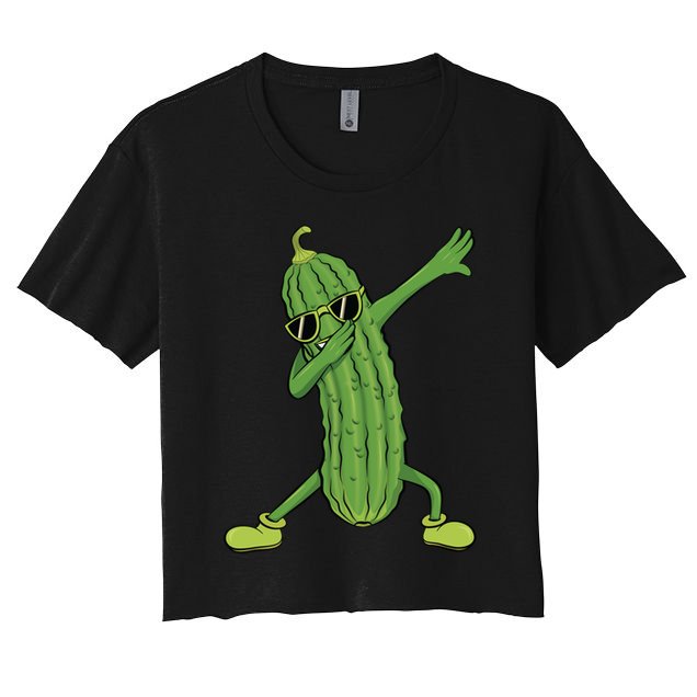 Dabbing Pickle Dancing Cucumber Lover Funny Funny Gift Crop Top