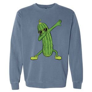 Dabbing Pickle Dancing Cucumber Lover Funny Funny Gift Garment-Dyed Sweatshirt