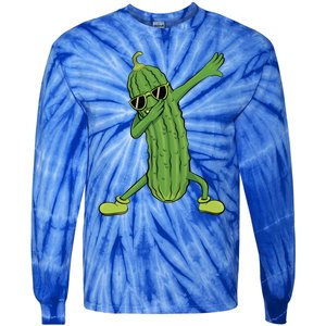 Dabbing Pickle Dancing Cucumber Lover Funny Funny Gift Tie-Dye Long Sleeve Shirt