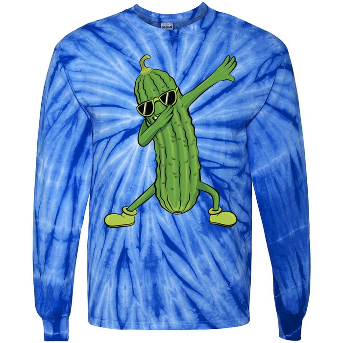 Dabbing Pickle Dancing Cucumber Lover Funny Funny Gift Tie-Dye Long Sleeve Shirt