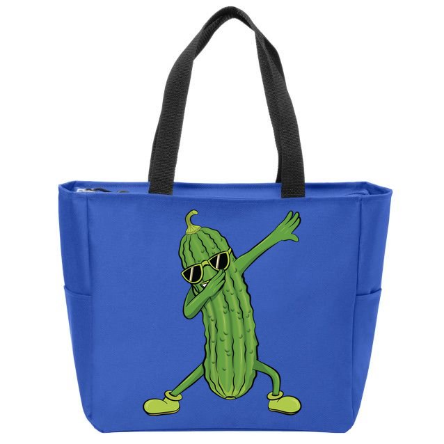 Dabbing Pickle Dancing Cucumber Lover Funny Funny Gift Zip Tote Bag