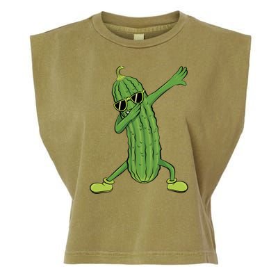 Dabbing Pickle Dancing Cucumber Lover Funny Funny Gift Garment-Dyed Women's Muscle Tee
