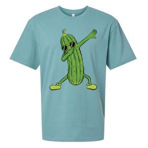 Dabbing Pickle Dancing Cucumber Lover Funny Funny Gift Sueded Cloud Jersey T-Shirt