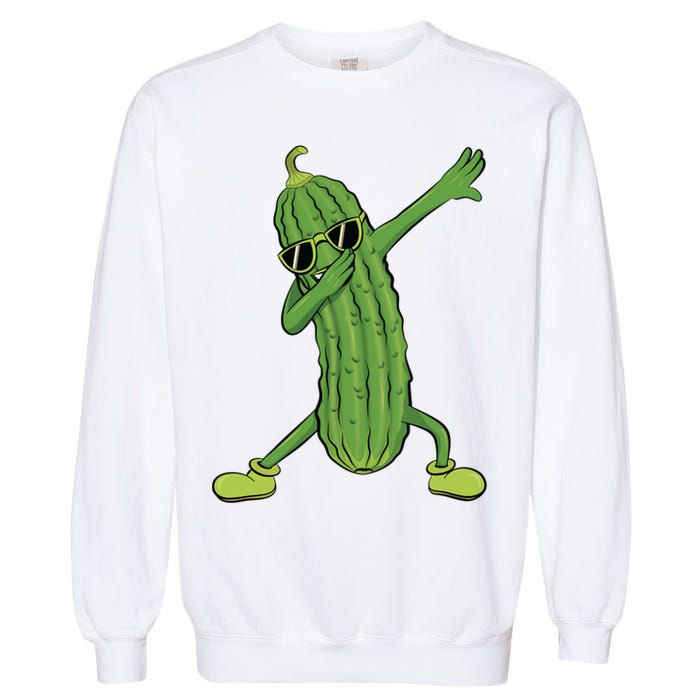 Dabbing Pickle Dancing Cucumber Lover Funny Funny Gift Garment-Dyed Sweatshirt