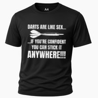 Dart Players Darts Are Like Sex Stick Anywhere Funny Performance Shirt