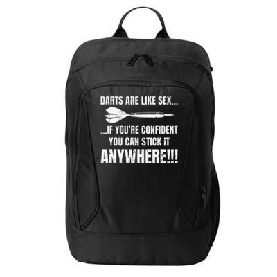 Dart Players Darts Are Like Sex Stick Anywhere Funny City Backpack