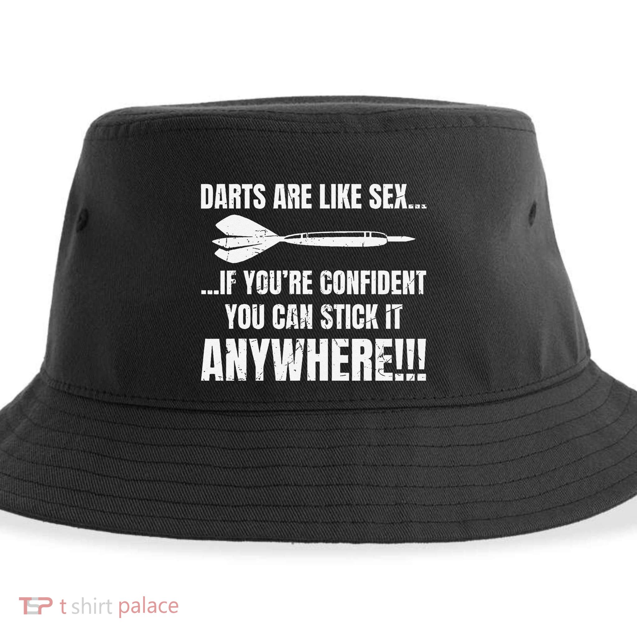 Dart Players Darts Are Like Sex Stick Anywhere Funny Sustainable Bucket Hat