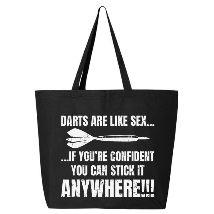 Dart Players Darts Are Like Sex Stick Anywhere Funny 25L Jumbo Tote