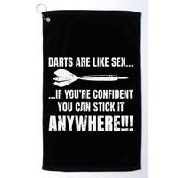 Dart Players Darts Are Like Sex Stick Anywhere Funny Golf Towel