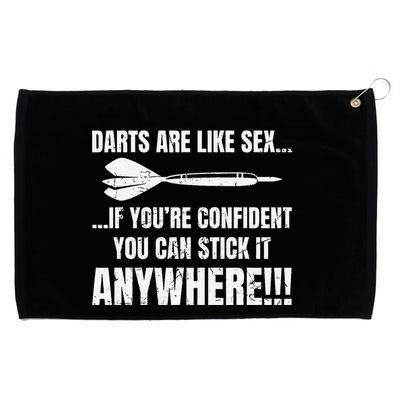 Dart Players Darts Are Like Sex Stick Anywhere Funny Grommeted Golf Towel