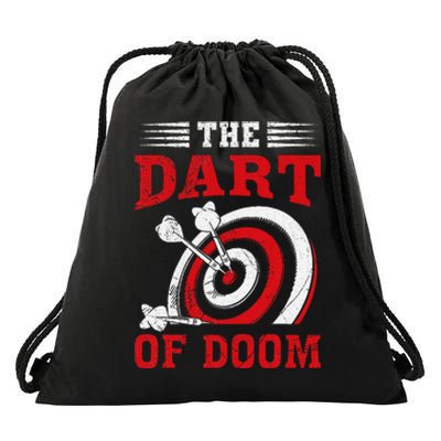 Darts Player Dart Of The Doom Funny Darts Lovers Drawstring Bag