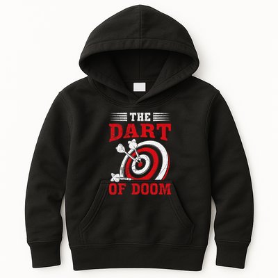 Darts Player Dart Of The Doom Funny Darts Lovers Kids Hoodie
