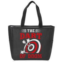 Darts Player Dart Of The Doom Funny Darts Lovers Zip Tote Bag