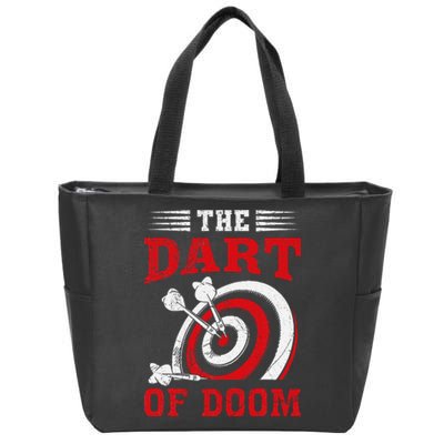 Darts Player Dart Of The Doom Funny Darts Lovers Zip Tote Bag