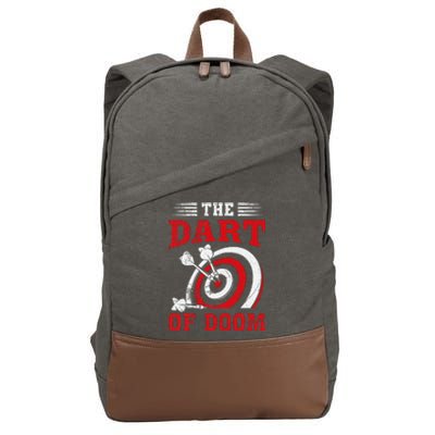 Darts Player Dart Of The Doom Funny Darts Lovers Cotton Canvas Backpack