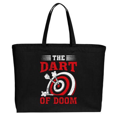 Darts Player Dart Of The Doom Funny Darts Lovers Cotton Canvas Jumbo Tote