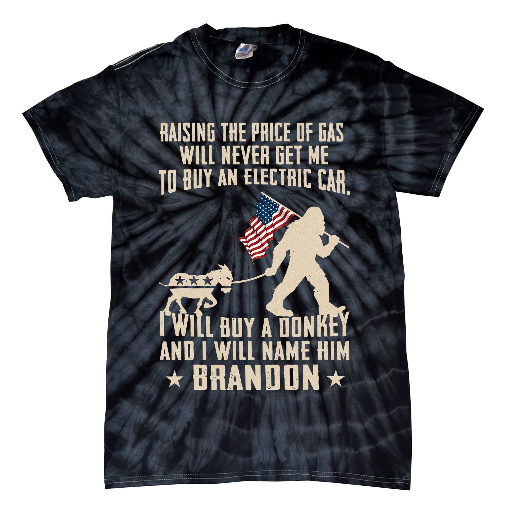 Donkey Pox Destroying America Funny Bigfoot Anti Biden Tie-Dye T-Shirt