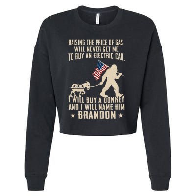 Donkey Pox Destroying America Funny Bigfoot Anti Biden Cropped Pullover Crew