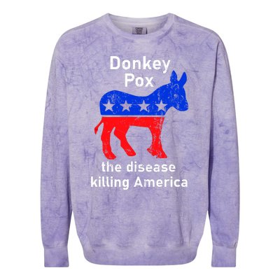 Donkey Pox Donkey Political Funny Satire Colorblast Crewneck Sweatshirt