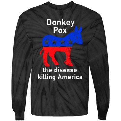 Donkey Pox Donkey Political Funny Satire Tie-Dye Long Sleeve Shirt