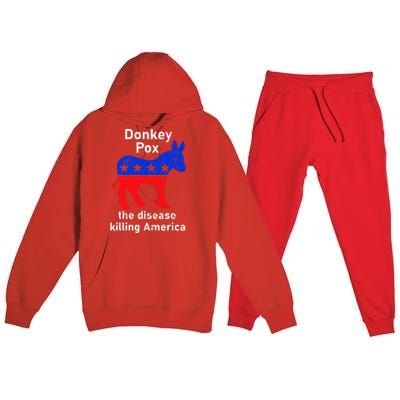 Donkey Pox Donkey Political Funny Satire Premium Hooded Sweatsuit Set