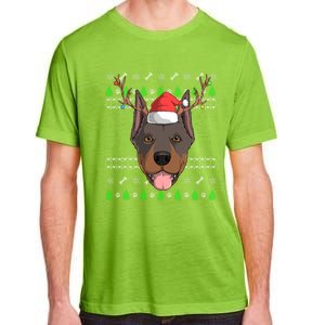 Dober Pinscher Dog Santa Claus Ugly Christmas Reindeer Funny Gift Adult ChromaSoft Performance T-Shirt