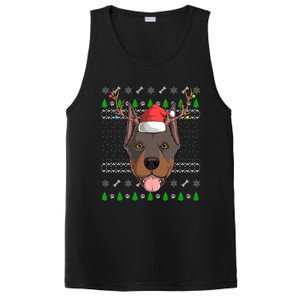 Dober Pinscher Dog Santa Claus Ugly Christmas Reindeer Funny Gift PosiCharge Competitor Tank