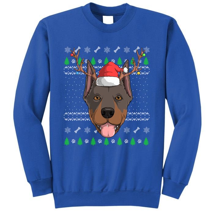 Dober Pinscher Dog Santa Claus Ugly Christmas Reindeer Funny Gift Sweatshirt