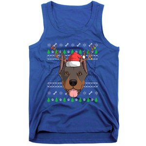 Dober Pinscher Dog Santa Claus Ugly Christmas Reindeer Funny Gift Tank Top