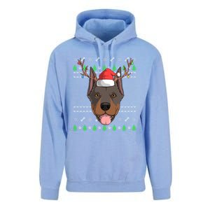 Dober Pinscher Dog Santa Claus Ugly Christmas Reindeer Funny Gift Unisex Surf Hoodie