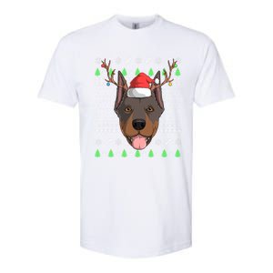 Dober Pinscher Dog Santa Claus Ugly Christmas Reindeer Funny Gift Softstyle CVC T-Shirt