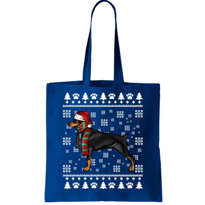 Dober Pinscher Dog Santa Hat Xmas Ugly Christmas Cool Gift Tote Bag