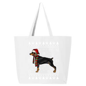 Dober Pinscher Dog Santa Hat Xmas Ugly Christmas Cool Gift 25L Jumbo Tote