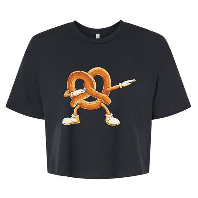 Dabbing Pretzel Dab Pretzel Dancing Pretzel Birthday Party Bella+Canvas Jersey Crop Tee