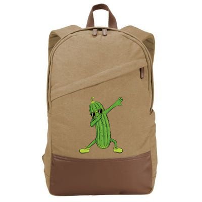 Dabbing Pickle Dancing Cucumber Lover Funny Gifts Cotton Canvas Backpack