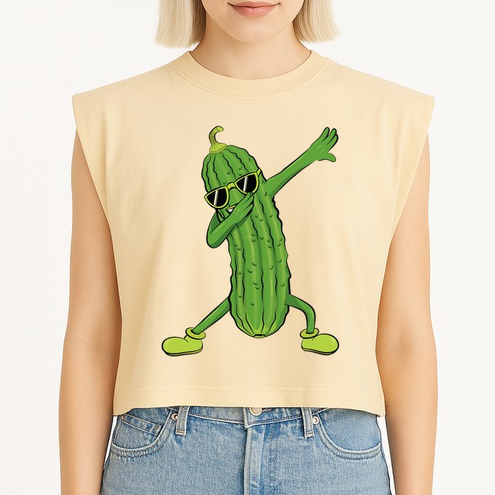 Dabbing Pickle Dancing Cucumber Lover Funny Gifts Garment-Dyed Women's Muscle Tee
