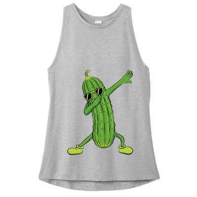 Dabbing Pickle Dancing Cucumber Lover Funny Gifts Ladies PosiCharge Tri-Blend Wicking Tank
