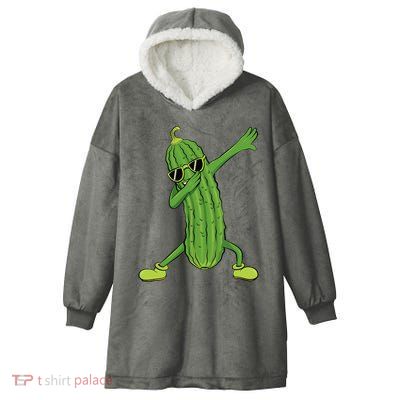 Dabbing Pickle Dancing Cucumber Lover Funny Gifts Hooded Wearable Blanket