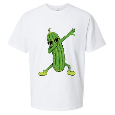 Dabbing Pickle Dancing Cucumber Lover Funny Gifts Sueded Cloud Jersey T-Shirt