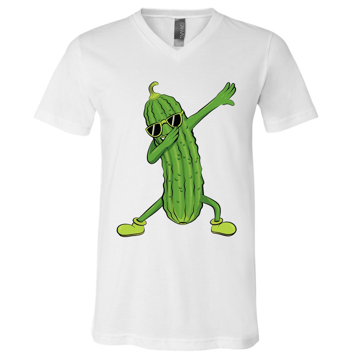 Dabbing Pickle Dancing Cucumber Lover Funny Gifts V-Neck T-Shirt
