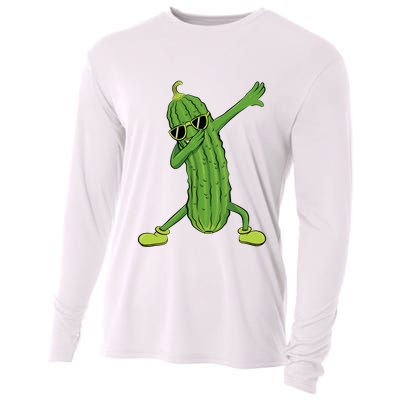 Dabbing Pickle Dancing Cucumber Lover Funny Gifts Cooling Performance Long Sleeve Crew