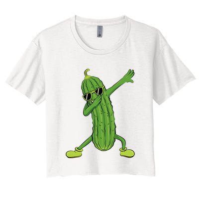 Dabbing Pickle Dancing Cucumber Lover Funny Gifts Crop Top