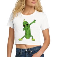 Dabbing Pickle Dancing Cucumber Lover Funny Gifts Crop Top